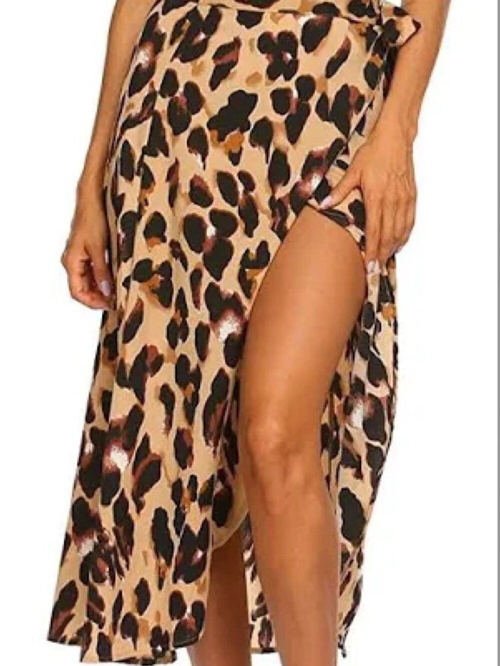 Boohoo Satin Leopard Wrap Skirt | Size 6